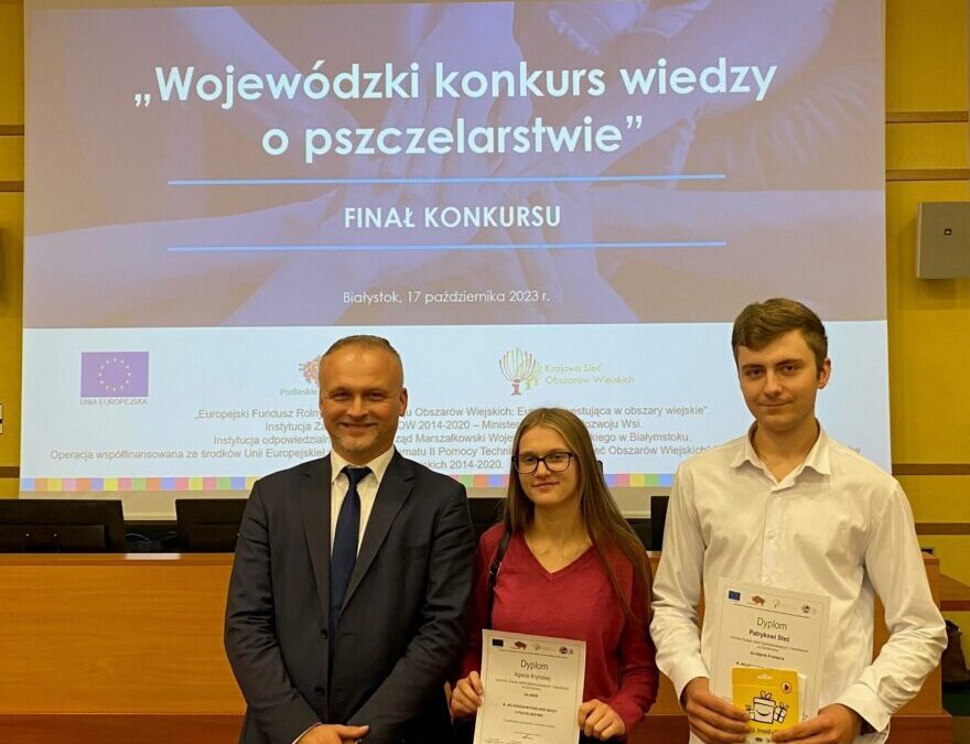 Sukces uczniów ZSOiZ w Ciechanowcu w wojewódzkim konkursie wiedzy o pszczelarstwie.